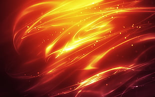 orange and red fire digital wallpaper
